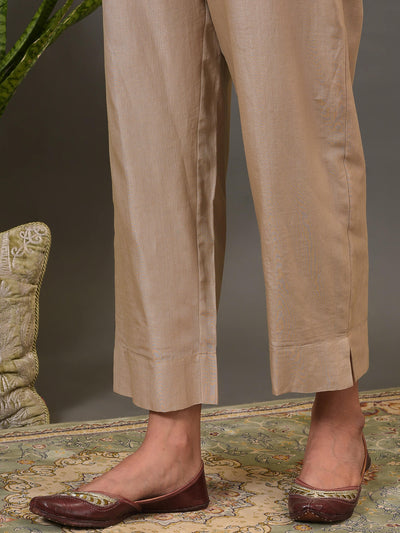 Pure Tussar Embroidered Kurta, Pant & Dupatta