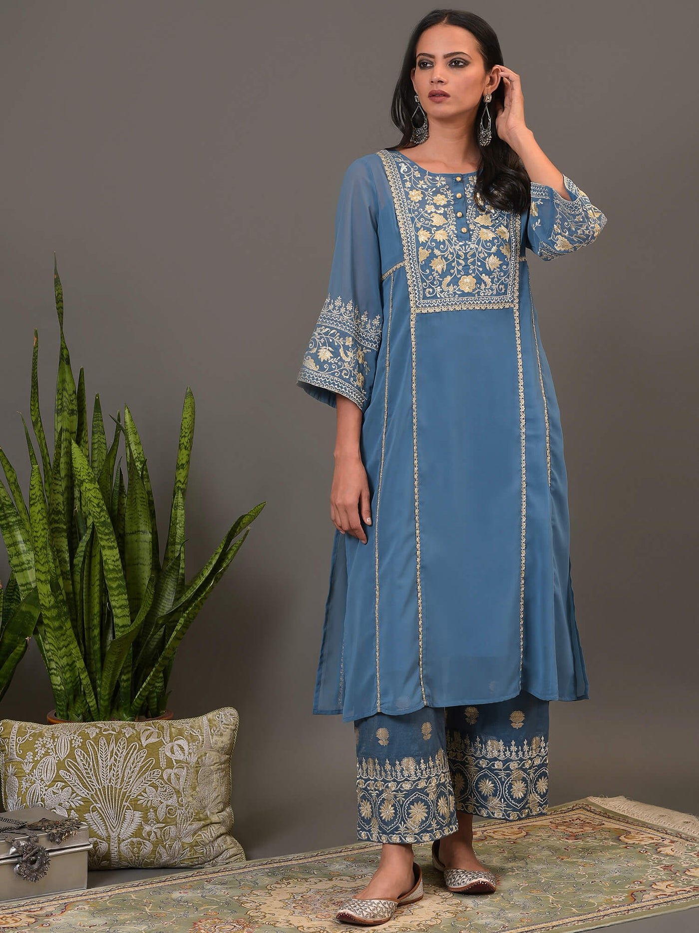 Mystic Blue Kurta & Pant