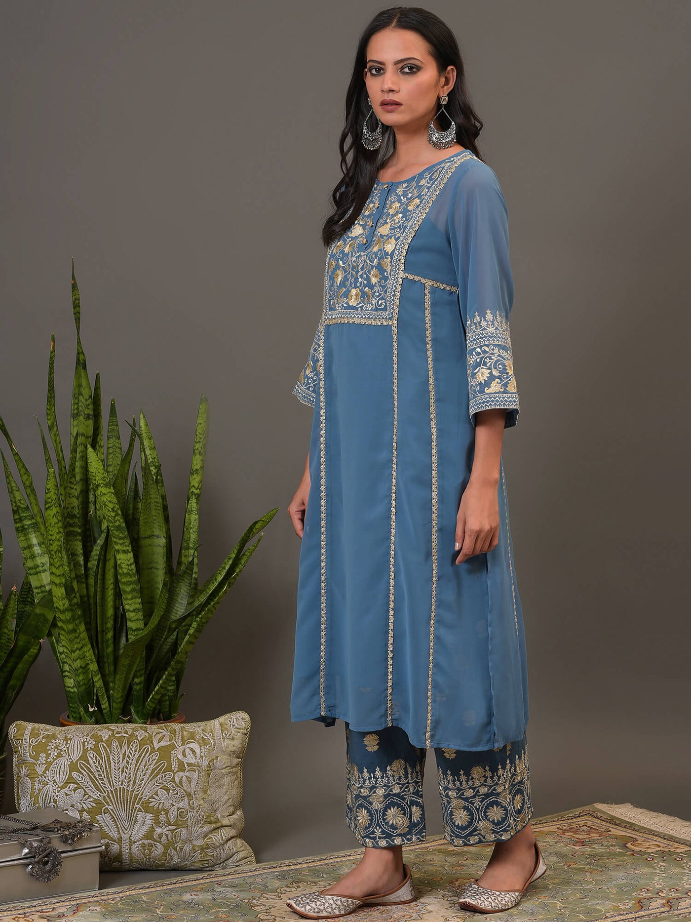 Mystic Blue Kurta & Pant